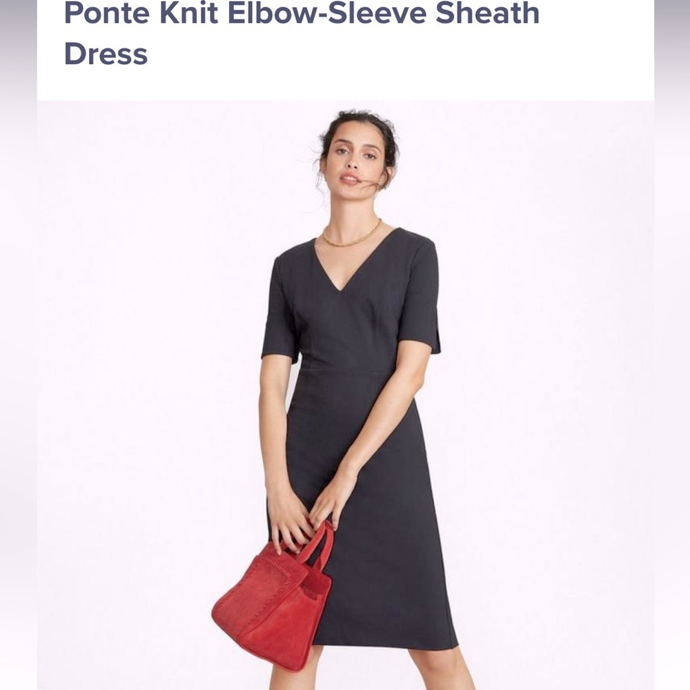 Brooks Brothers Ponte Knit Sheath Navy dress size 4, new with tag